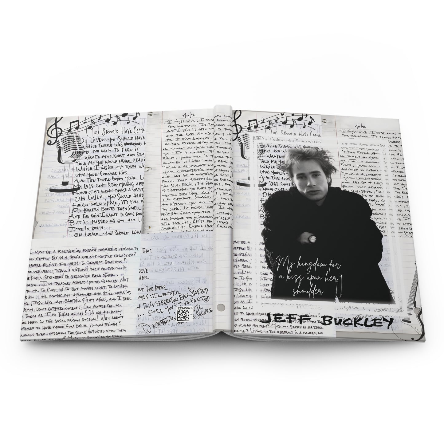 Jeff Buckley Sketches for My Sweetheart HardCover Journal for Poetic Writing