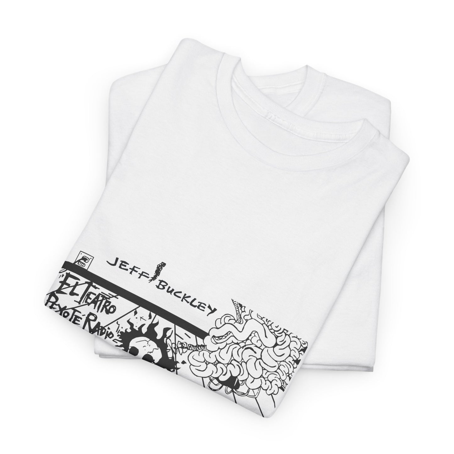 Jeff Buckley Tribute White T-Shirt Original Art Grunge Vintage Music Unisex Heavy Cotton Tee