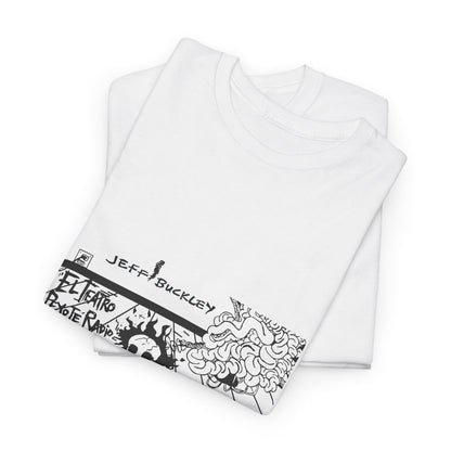 Jeff Buckley Tribute White T-Shirt Original Art Grunge Vintage Music Unisex Heavy Cotton Tee