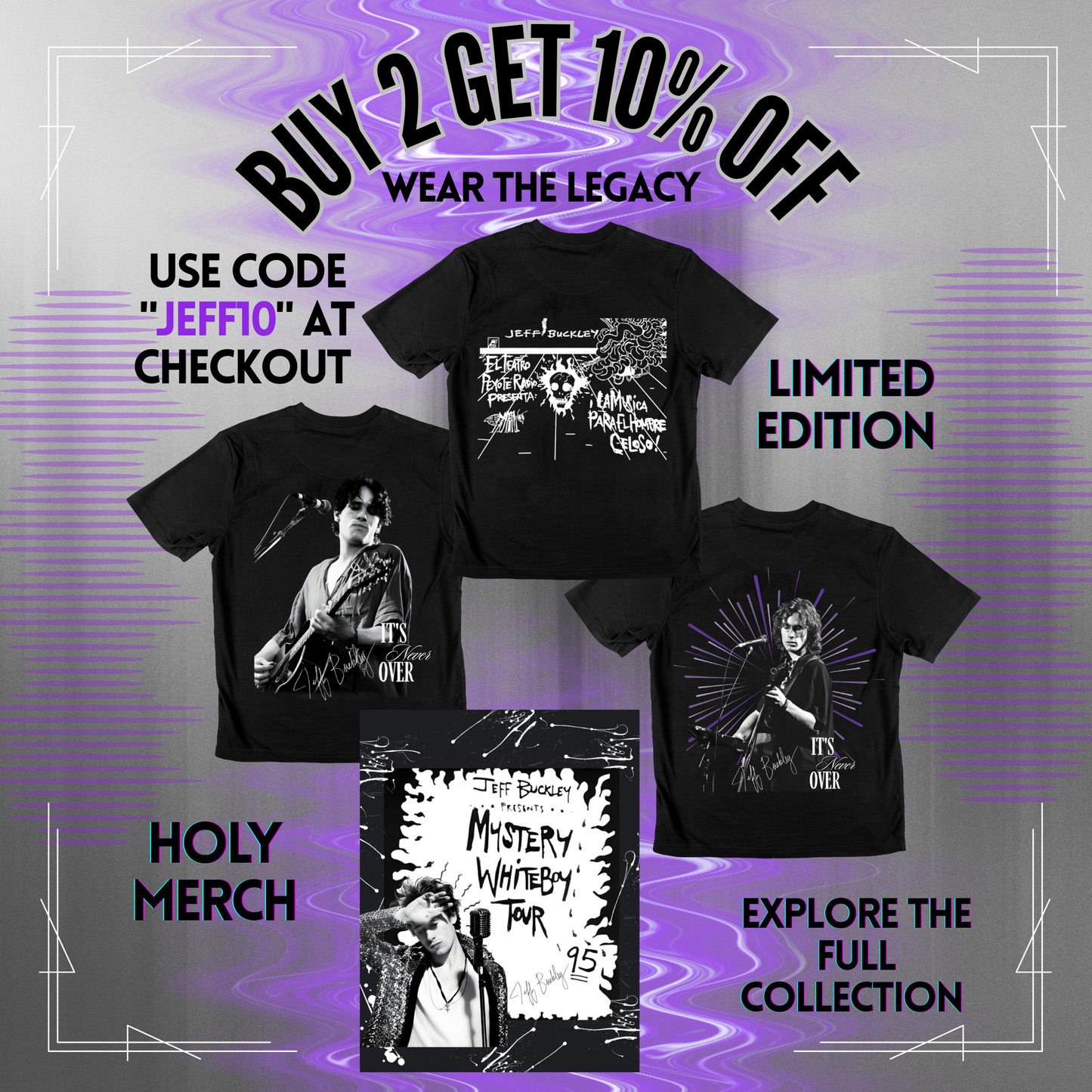 Jeff Buckley Inspired Legacy T-Shirt Grace Vintage Music Unisex Heavy Cotton Tee