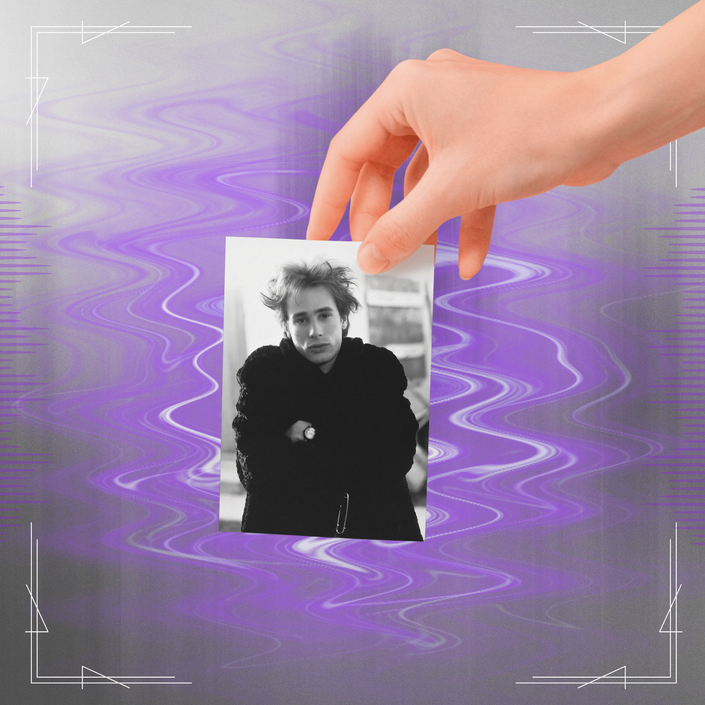 Jeff Buckley Tribute Black & White Retro Sticker