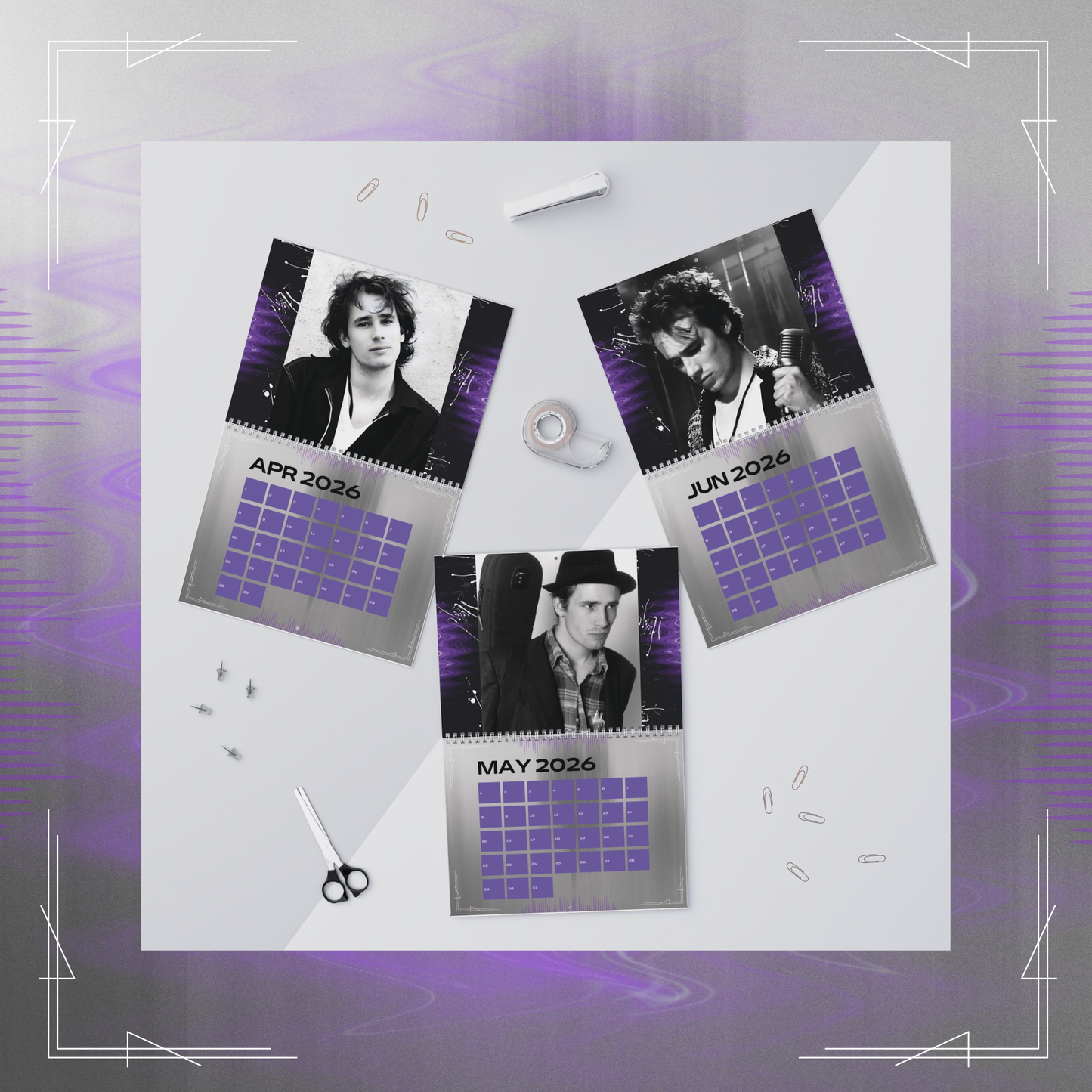 Jeff Buckley Vintage 2026 Wall Calendar Limited Edition