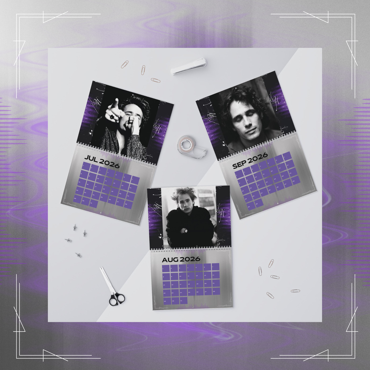 Jeff Buckley Vintage 2026 Wall Calendar Limited Edition