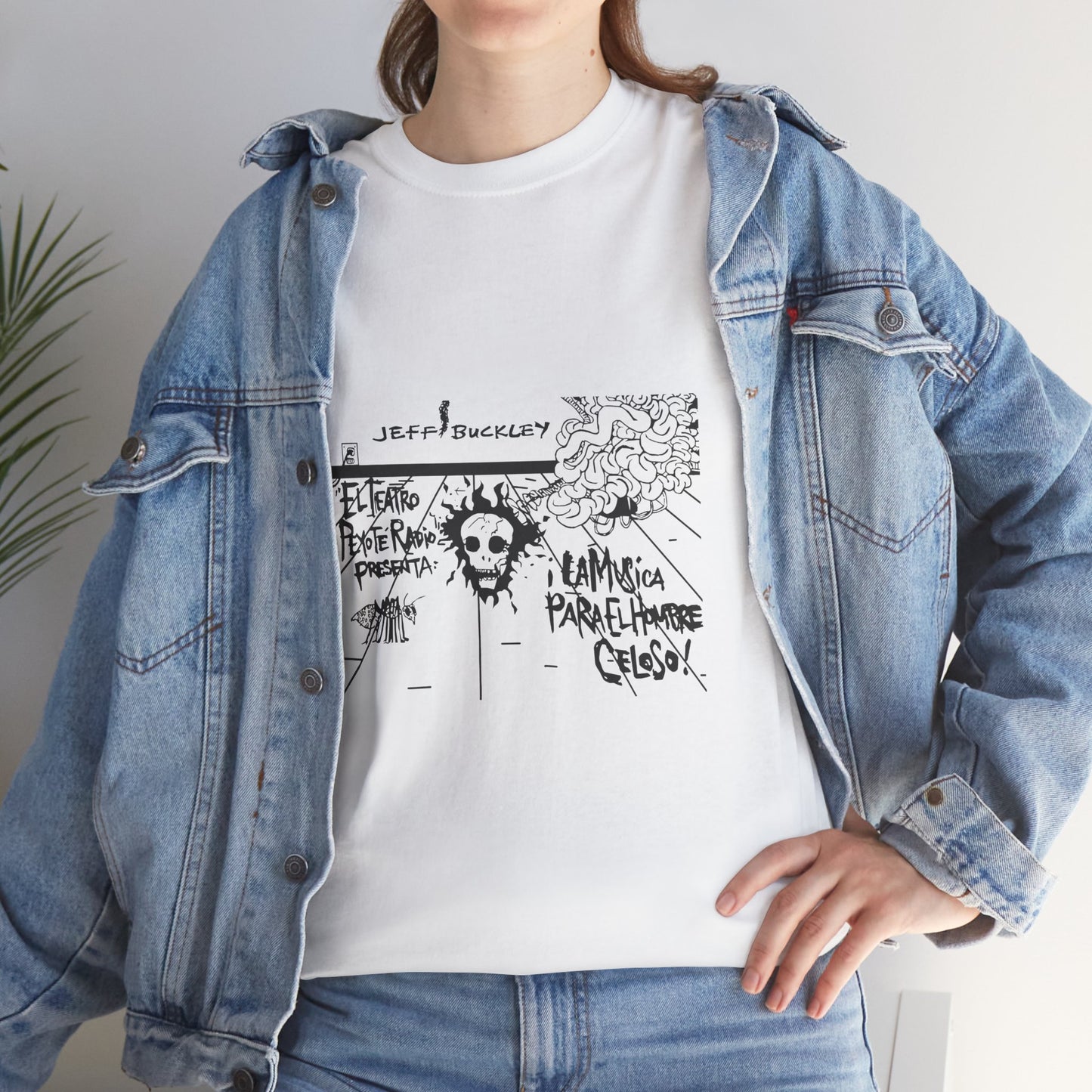 Jeff Buckley Tribute White T-Shirt Original Art Grunge Vintage Music Unisex Heavy Cotton Tee