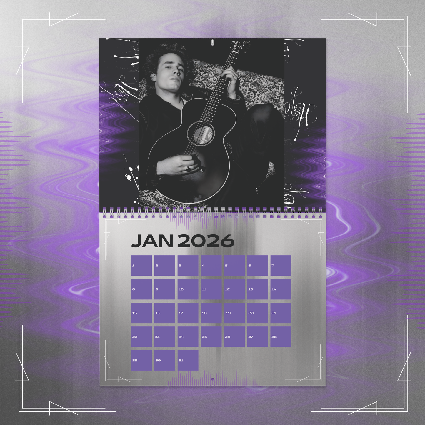 Jeff Buckley Vintage 2026 Wall Calendar Limited Edition